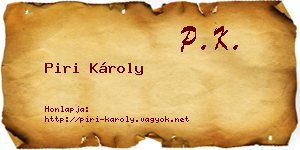 Piri Károly névjegykártya