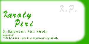 karoly piri business card